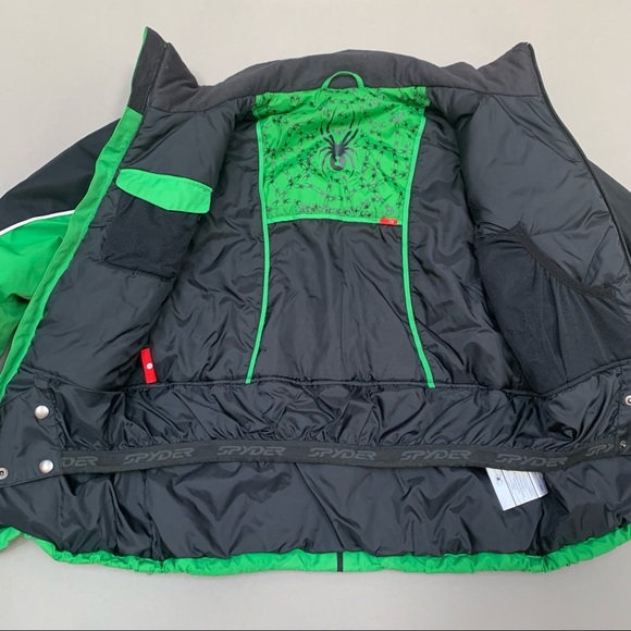 SPYDER green black winter snow ski jacket, boys 16 - Picture 5 of 7